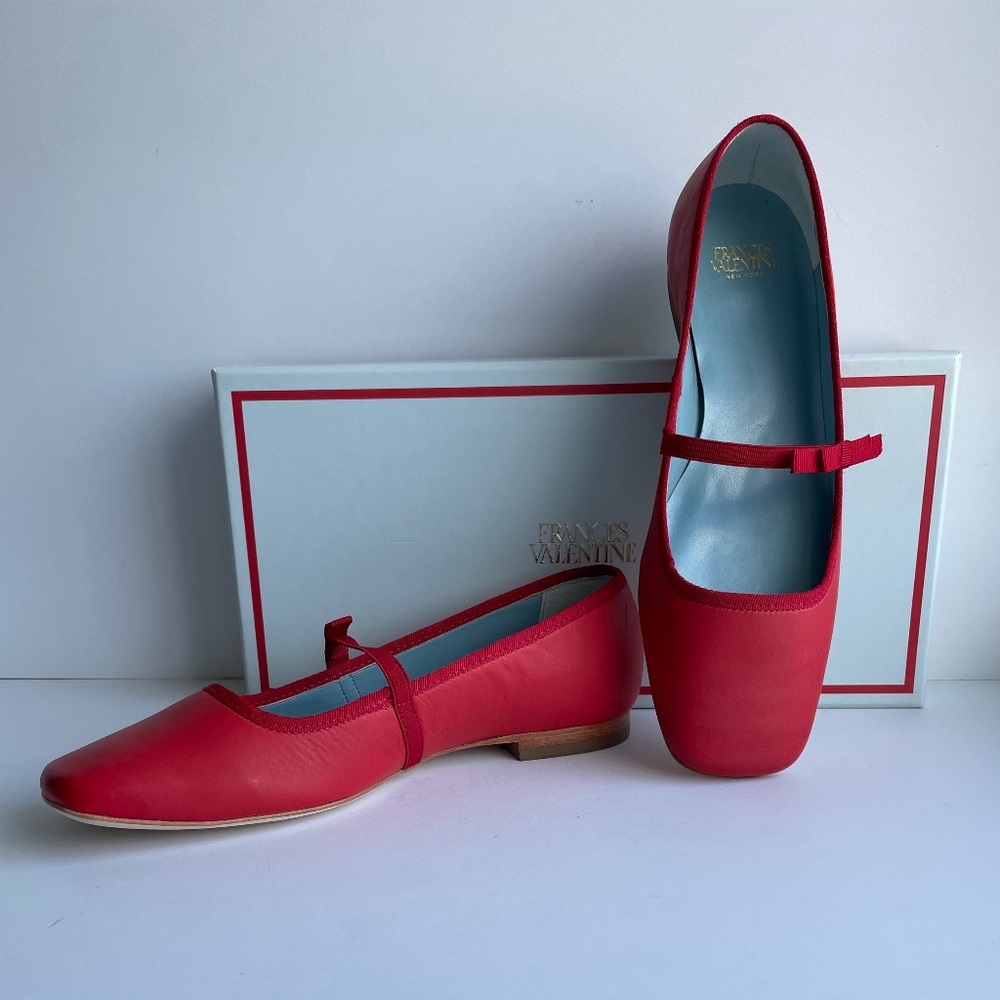 Frances Valentine Red Leather Flats